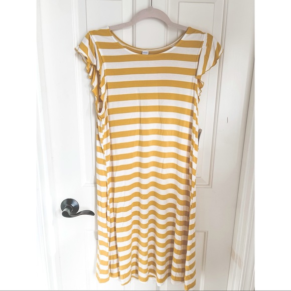 NWT Old Navy Ruffle Sleeve Striped Swing Dress - Picture 1 of 3